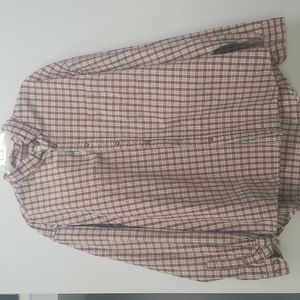Eddie Bauer Casual Button Down Shirt Burnt Orange Plaid Men's XL